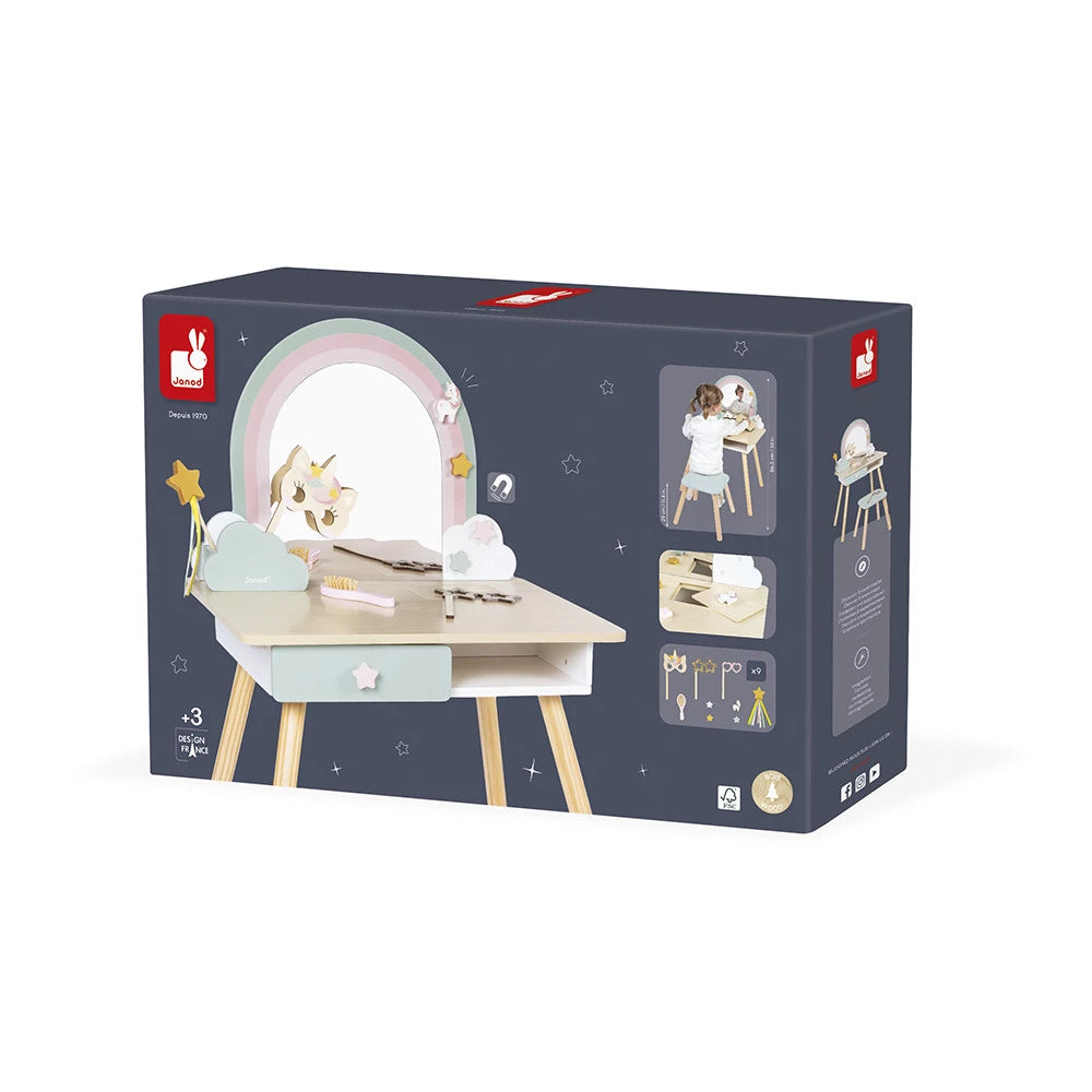 Janod | Eenhoorn Houten Kaptafel En Accessoires