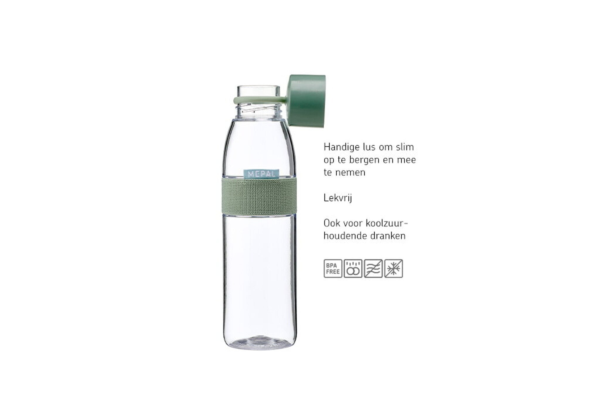 Mepal | Drinkfles Ellipse Nordic Black Zwart/Transparant 700 ml