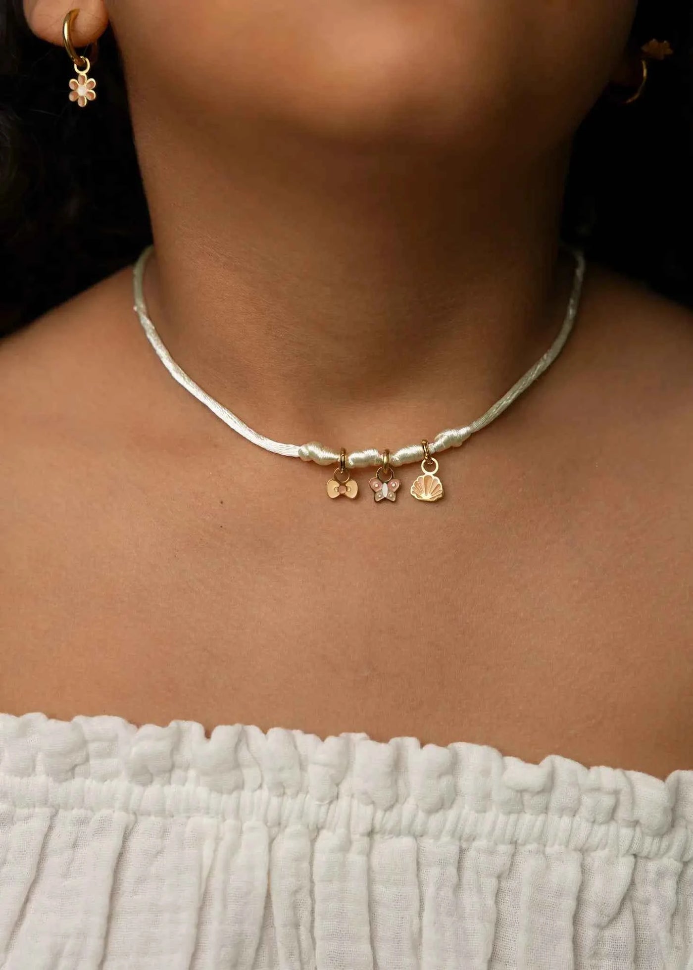 Mrs Ertha | Maak Mijn Ketting Vanilla Ketting Voor 3 Bedeltjes