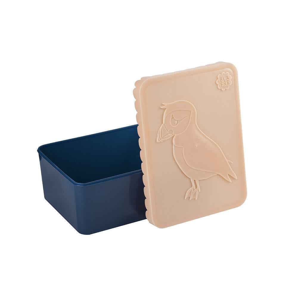Blafre | Lunchbox Met 1 Compartiment Papegaaiduiker Perzik + Marineblauw