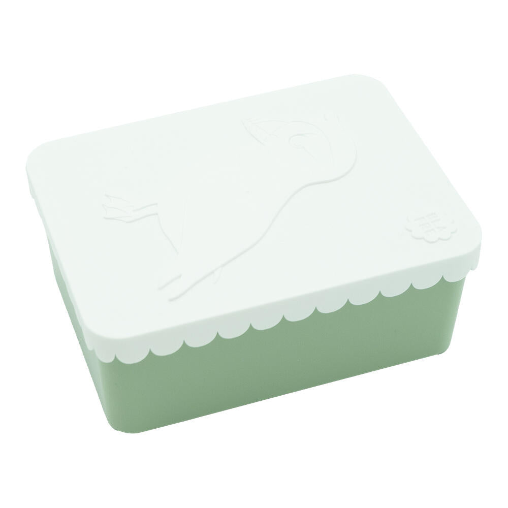 Blafre | Lunchbox Met 1 Compartiment Papegaaiduiker Wit + Lichtgroen