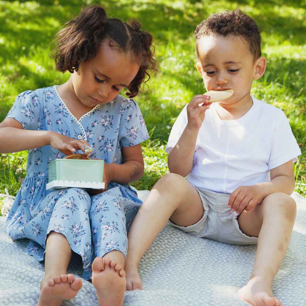 Blafre | Lunchbox Met 1 Compartiment Papegaaiduiker Wit + Lichtgroen
