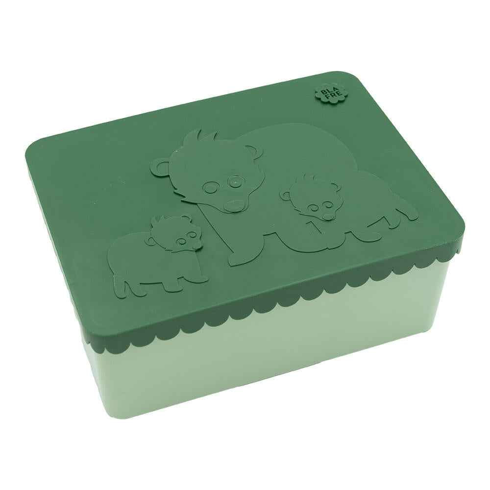 Blafre | Lunchbox Met 3 Compartimenten Beer Donkergroen + Lichtgroen