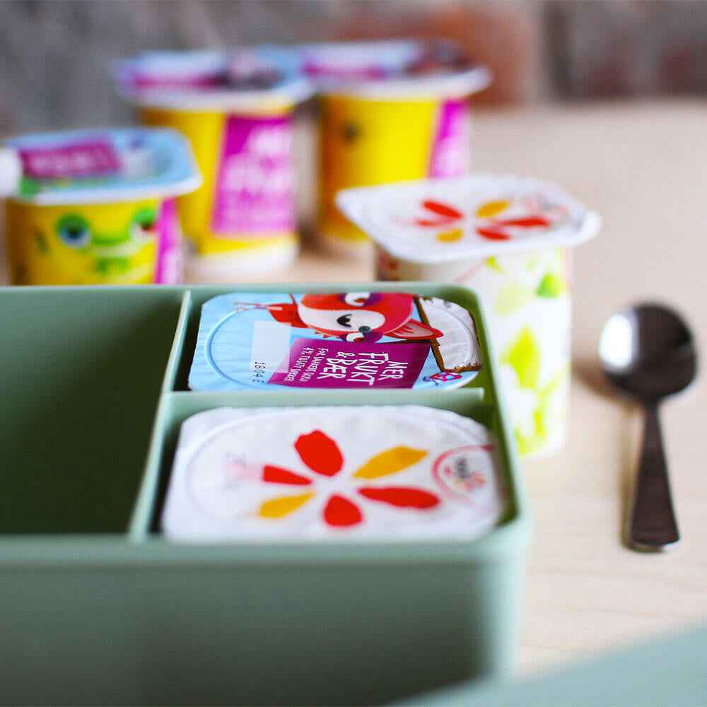 Blafre | Lunchbox Met 3 Compartimenten Beer Donkergroen + Lichtgroen