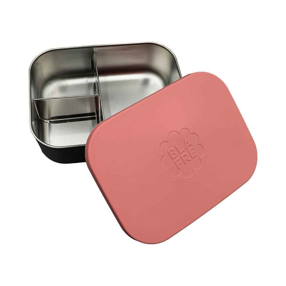 Blafre | Stainless Steel 3-Compartment Lunch Box with Silicone Lid, Pink