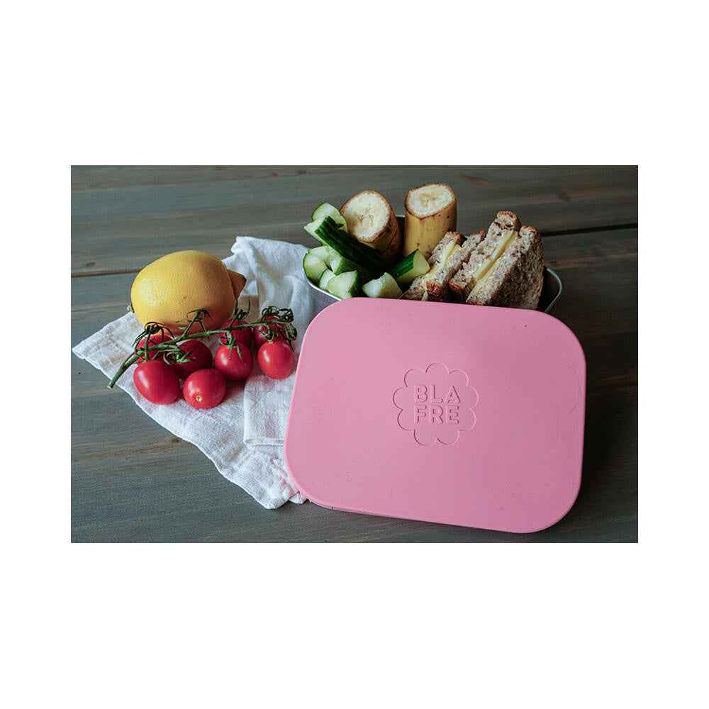 Blafre | Stainless Steel Lunch Box with 3 Compartments and Silicone Lid, Pink