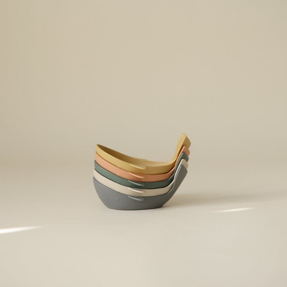 Mushie | Badspeelgoed Whale Bath Stackers Retro