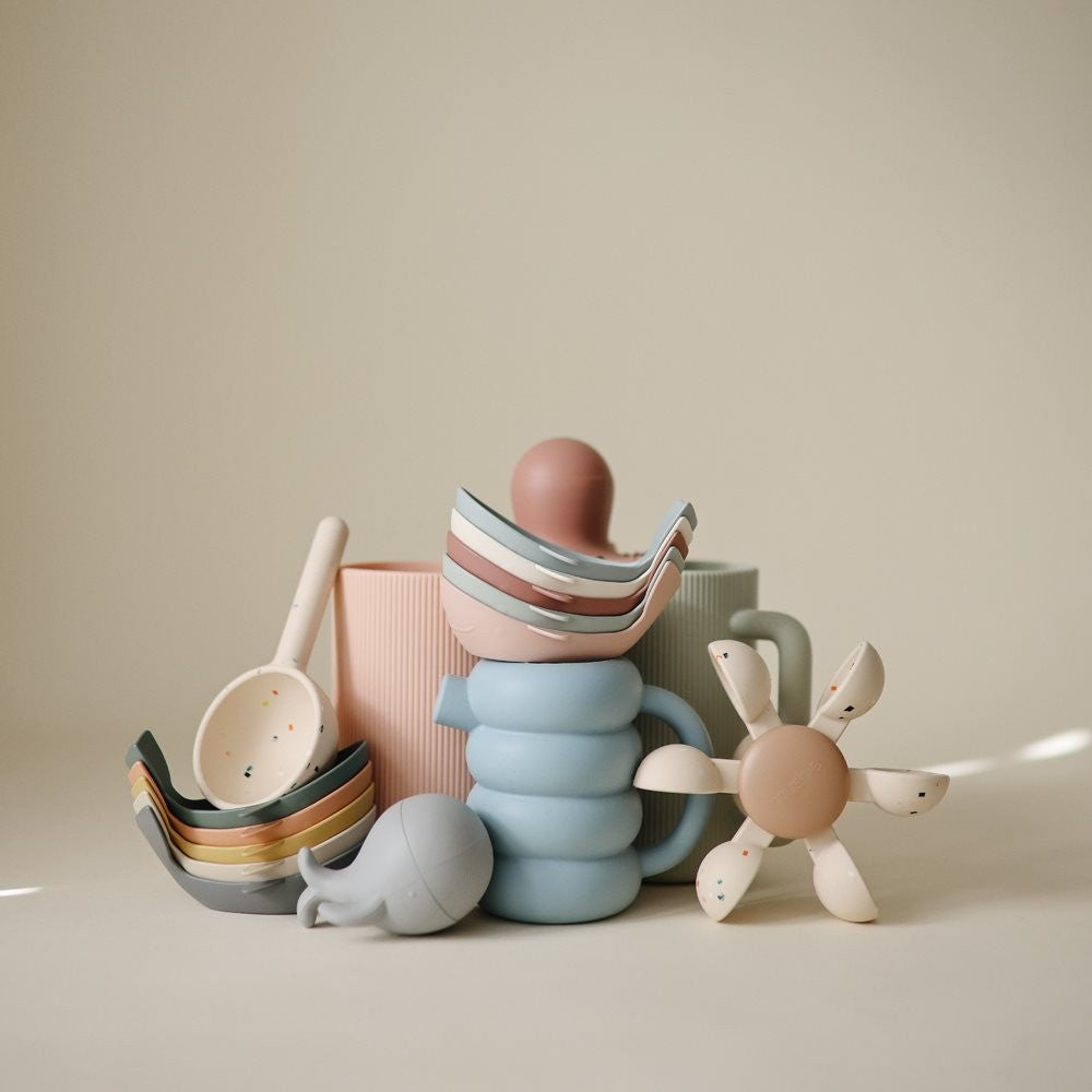 Mushie | Badspeelgoed Whale Bath Stackers Retro